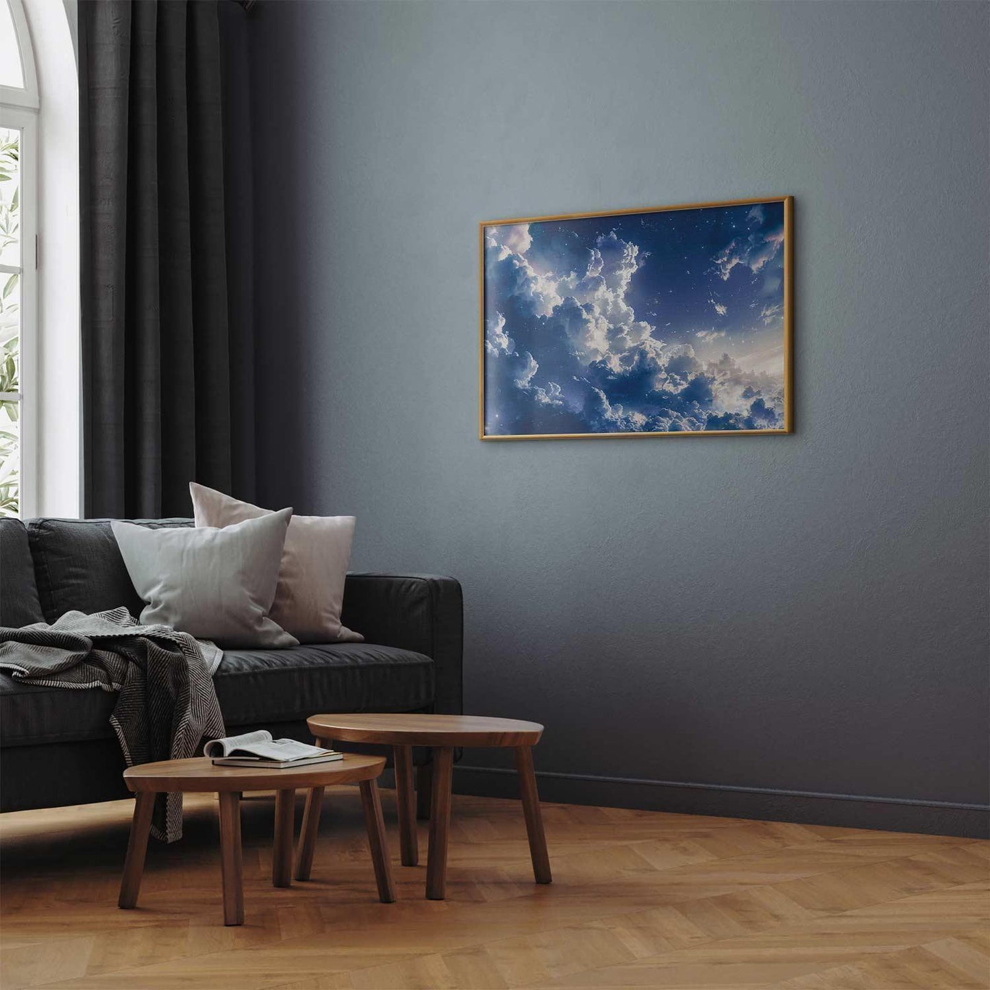 Poster - Starry Clouds and Soft Light Over a Corner of the Sky Artgeist