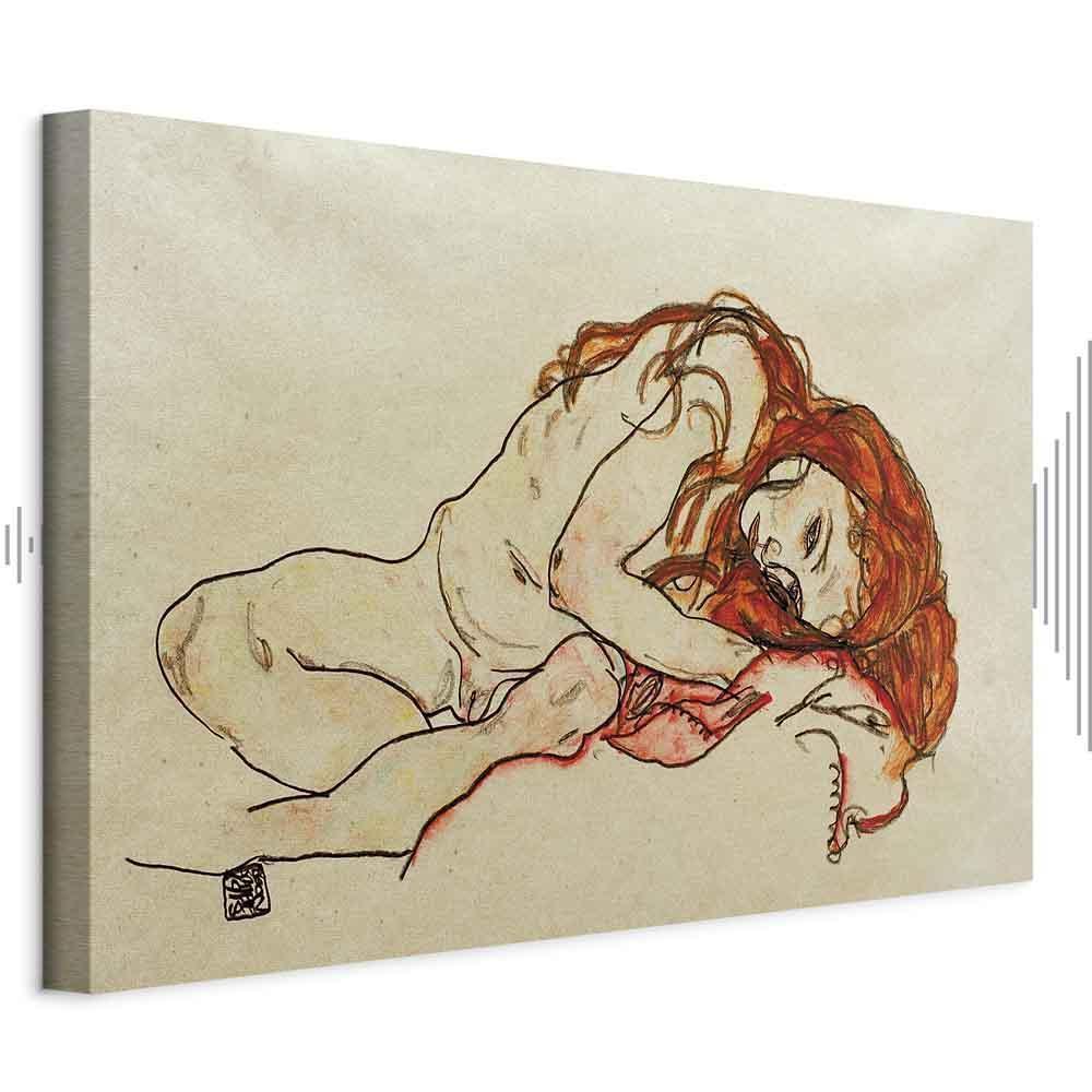 Leinwandbild - Egon Schiele – Crouched Girl With Bowed Head