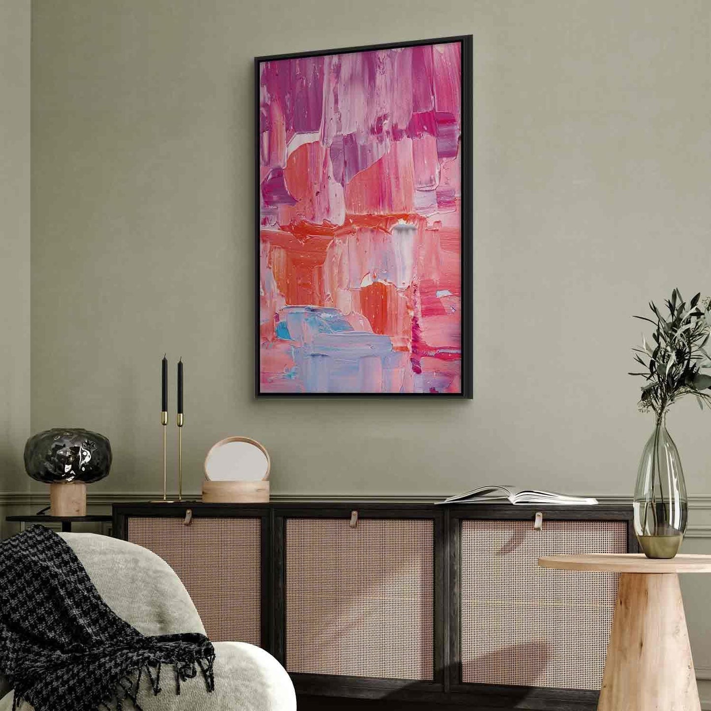 Leinwandbild - Colorful Contrasts - Energetic Color Transitions in Shades of Pink Artgeist