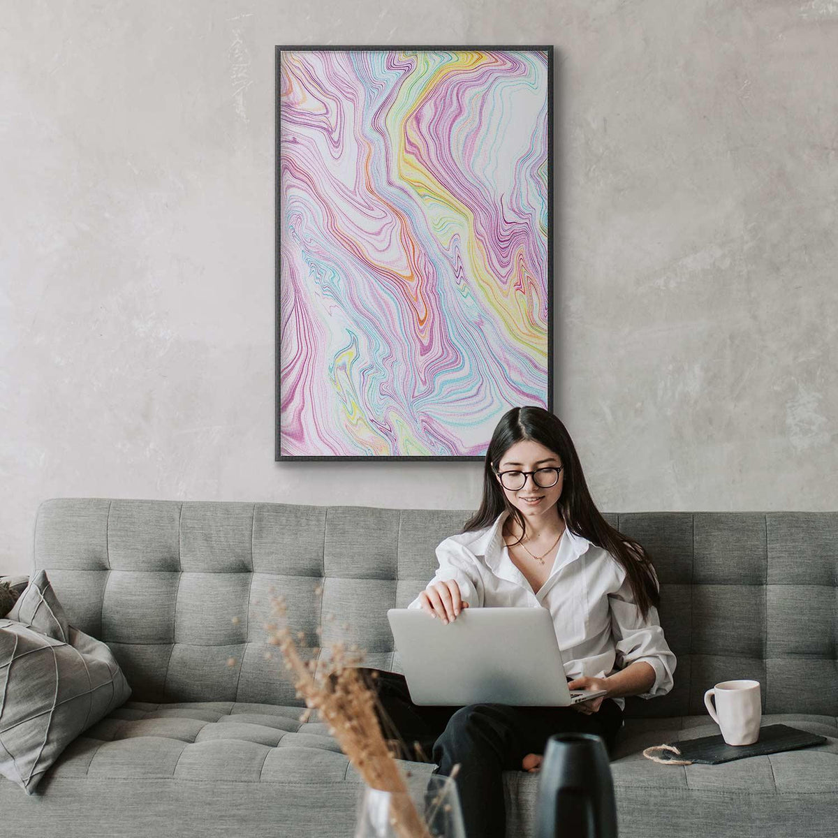 Poster - Colorful Dream - abstract shapes in pastel shades