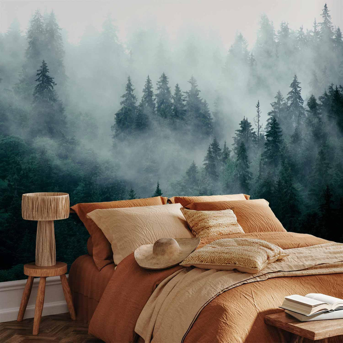 Fototapete - Mountain Forest (Dark Green)