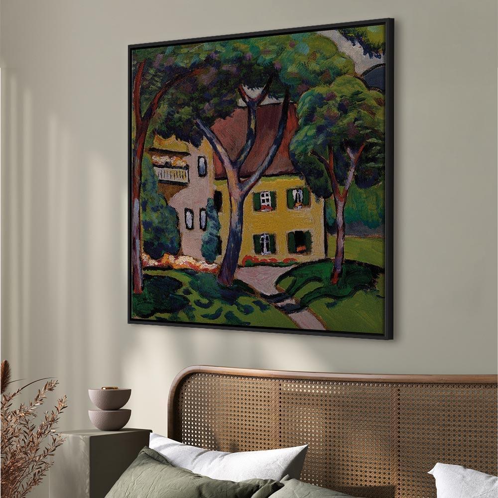 Leinwandbild - August Macke – Staudacherhaus in Tegernsee
