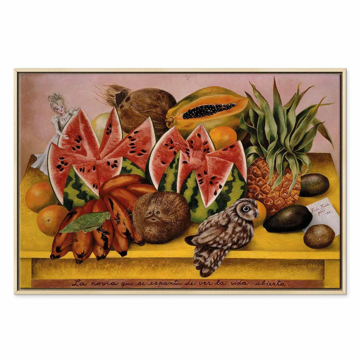 Leinwandbild - Frida Kahlo – A Bride Frightened at the Sight of Life Opened