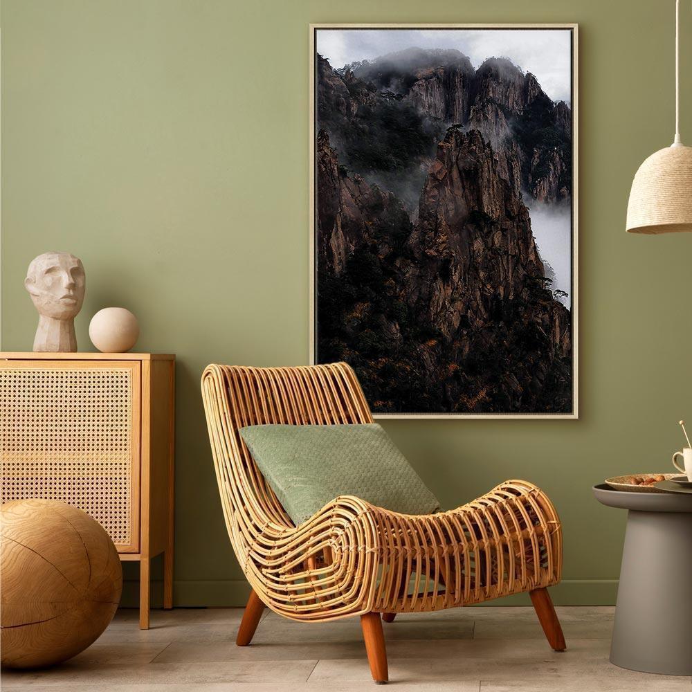 Leinwandbild - Heart of Mountain Landscape (1-part) - Clouds Amid Rocks