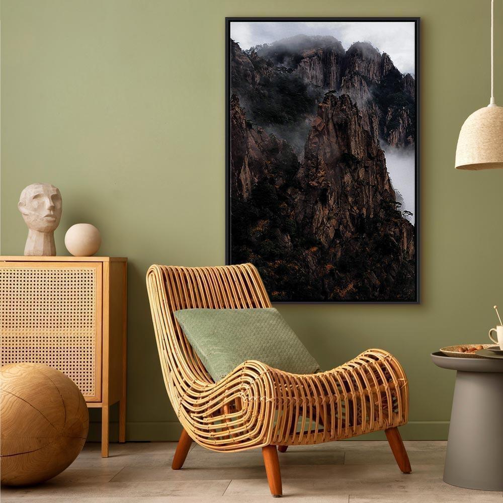 Leinwandbild - Heart of Mountain Landscape (1-part) - Clouds Amid Rocks