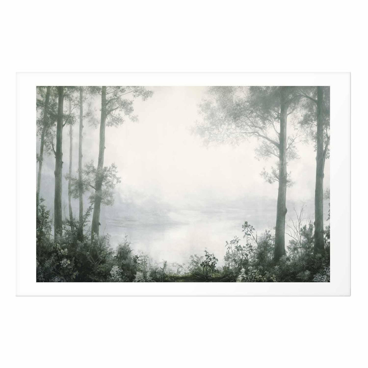 Poster - Forest and Pond in Patinated Green