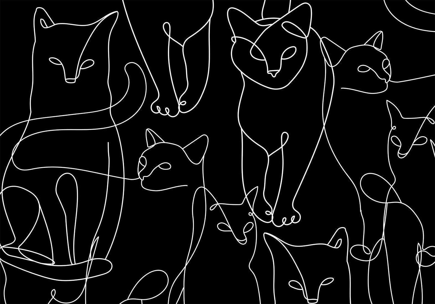Fototapete „Cat Habits“ – Verspielte Katzenmotive für Katzenliebhaber Artgeist