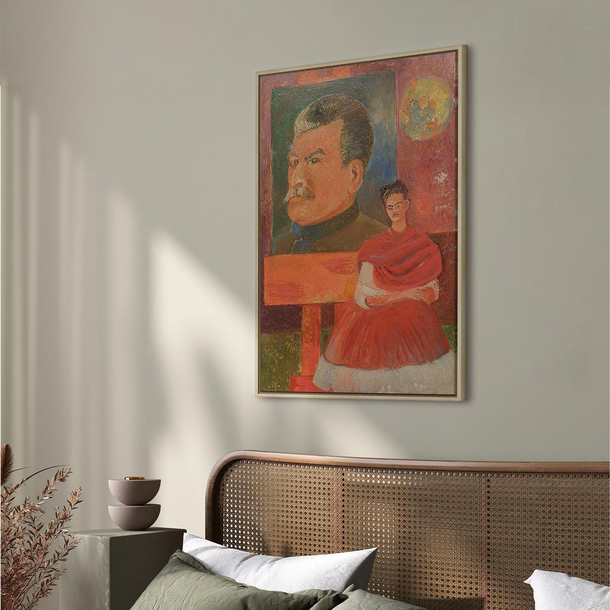 Leinwandbild - Frida Kahlo – Self-Portrait with Stalin