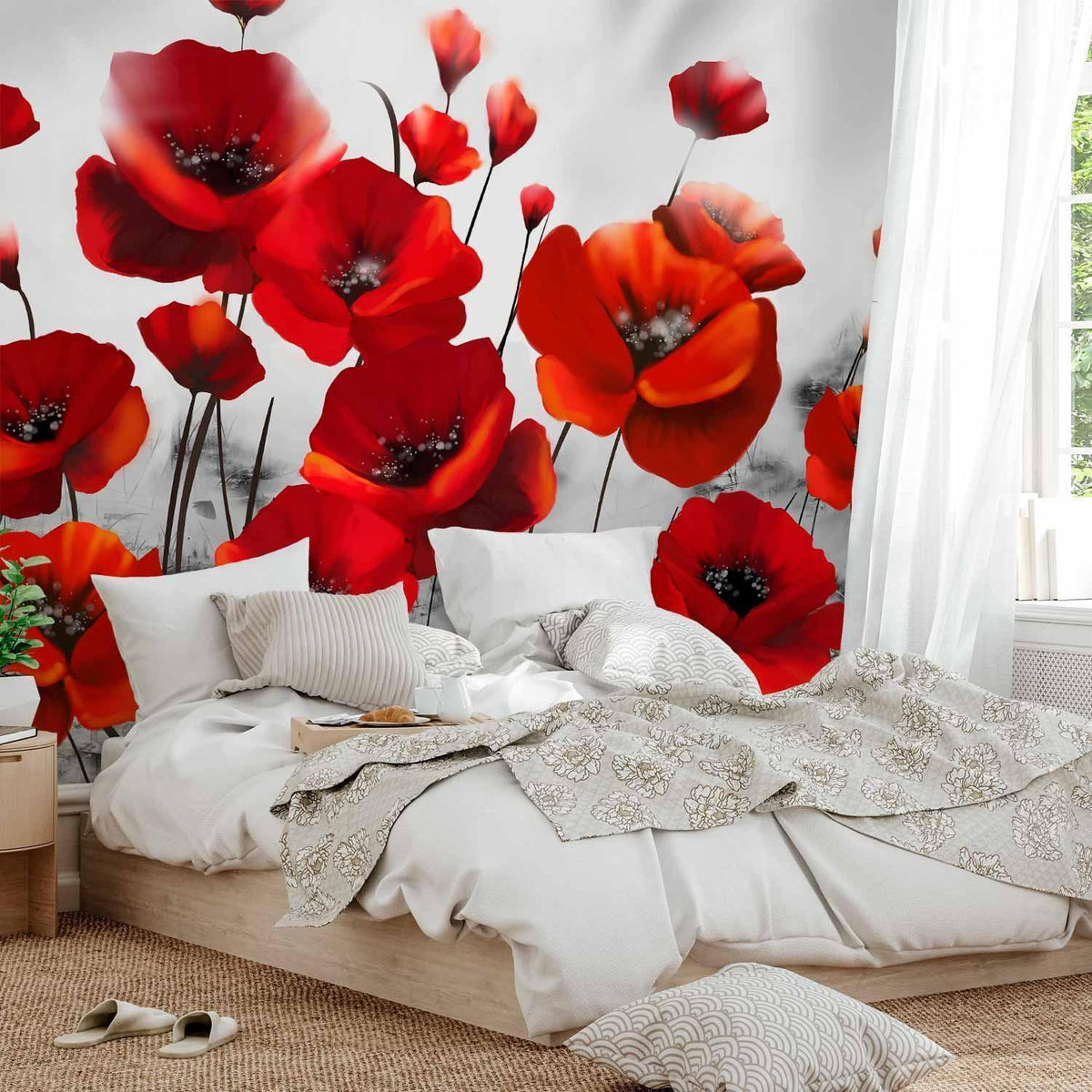 Fototapete - Poppies in the Moonlight