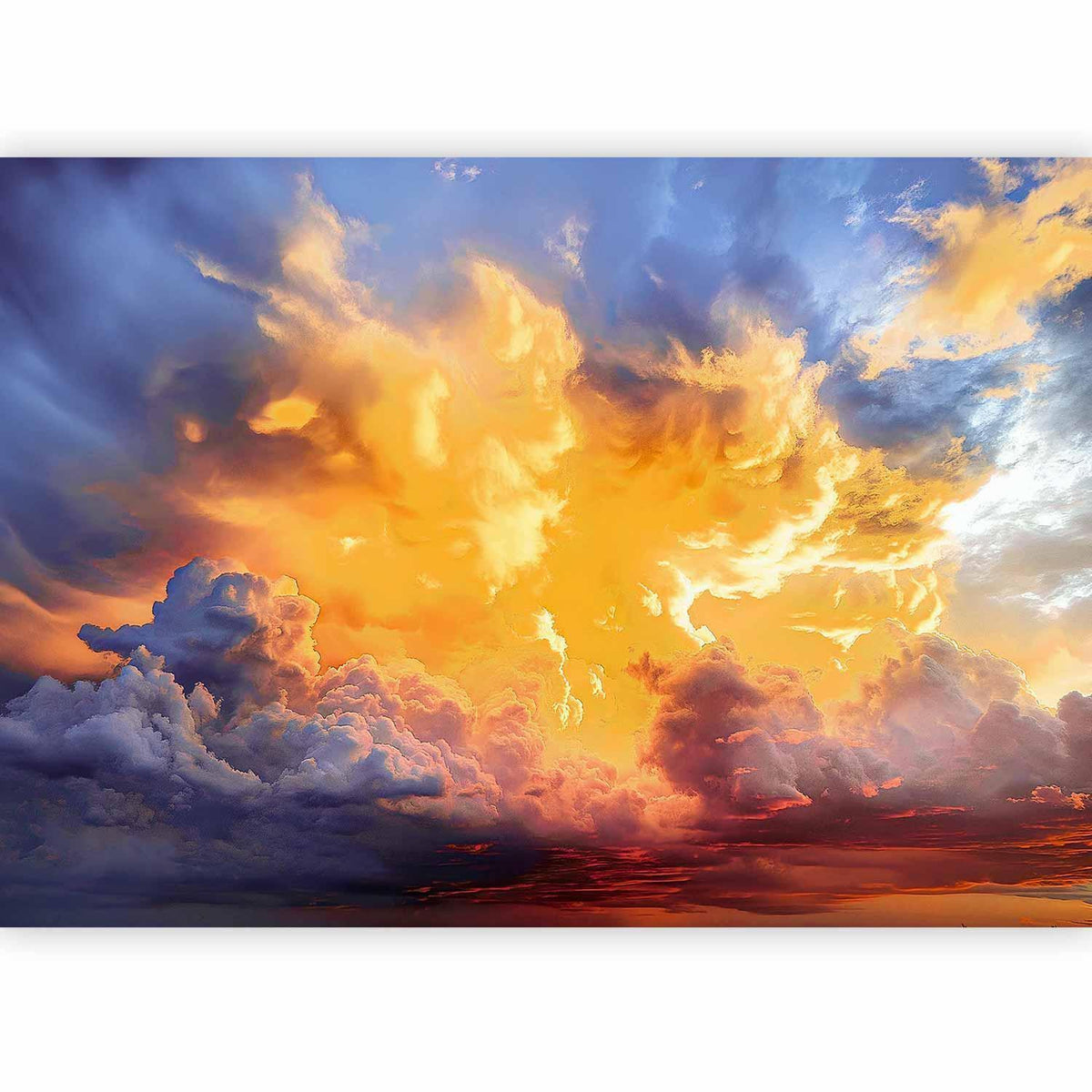 Fototapete - Beautiful Sunset - Clouds in Warm Shades