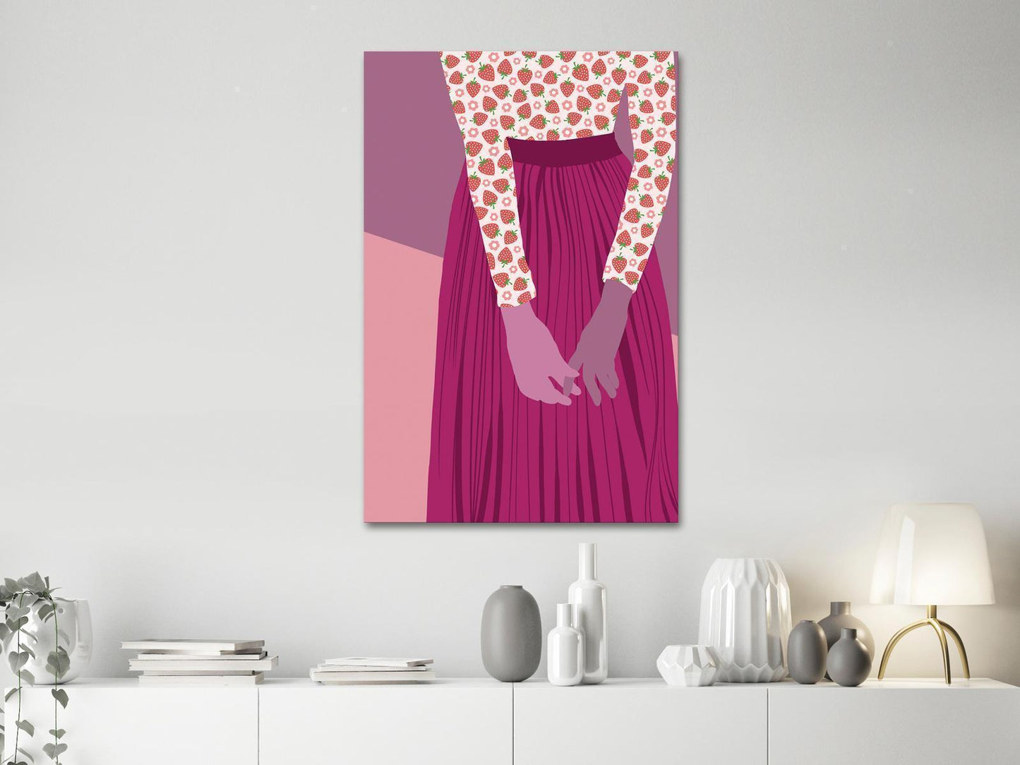 Leinwandbild - Strawberry Lady (1 Part) Vertical Artgeist
