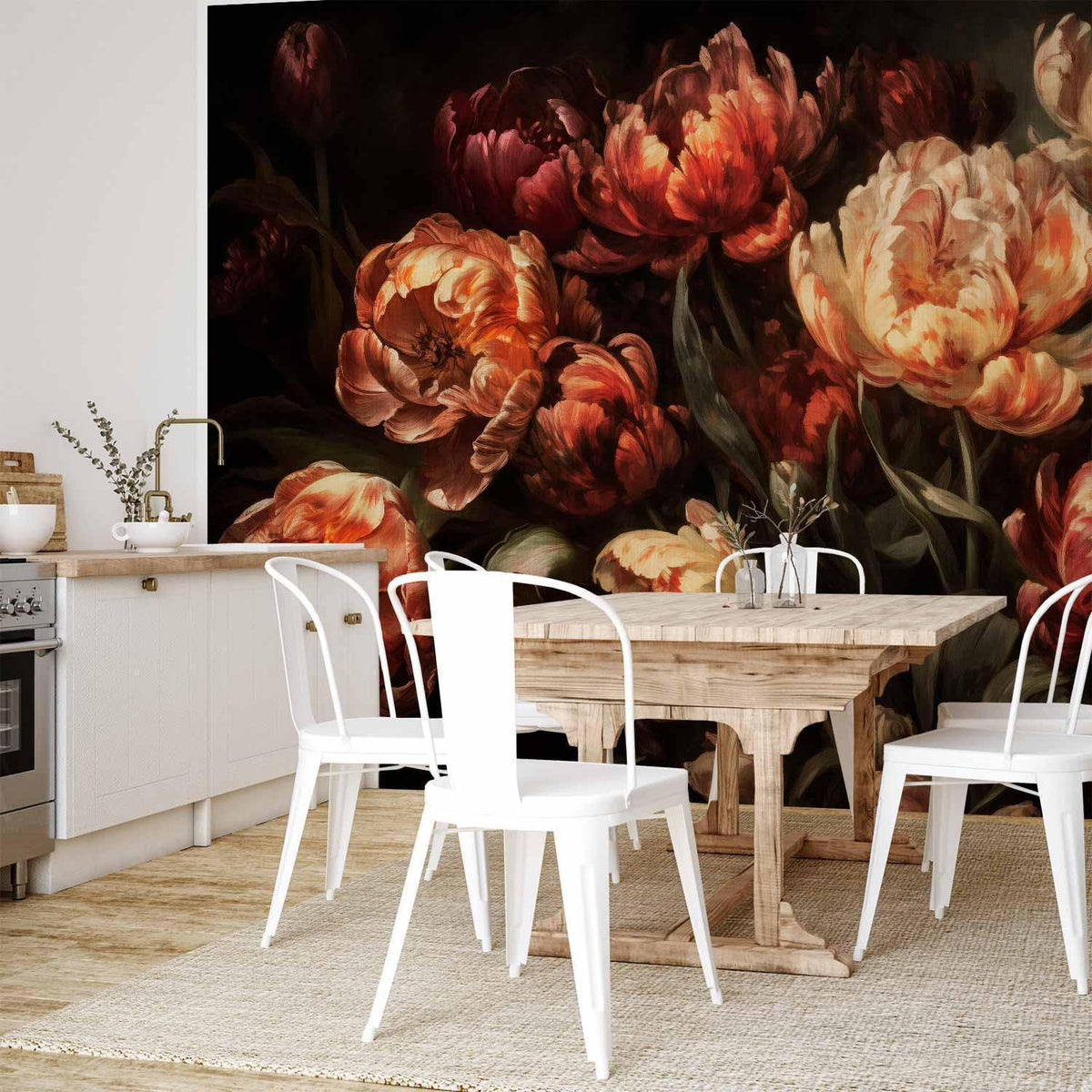 Fototapete Blühende Tulpen - Farbenfrohe Frühlingsblumen in voller Pracht