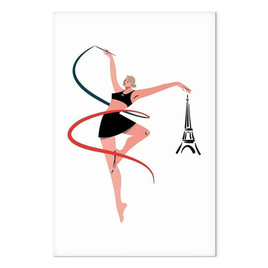 Leinwandbild - Rhythmic Gymnastics - Illustration of a Woman With a Ribbon