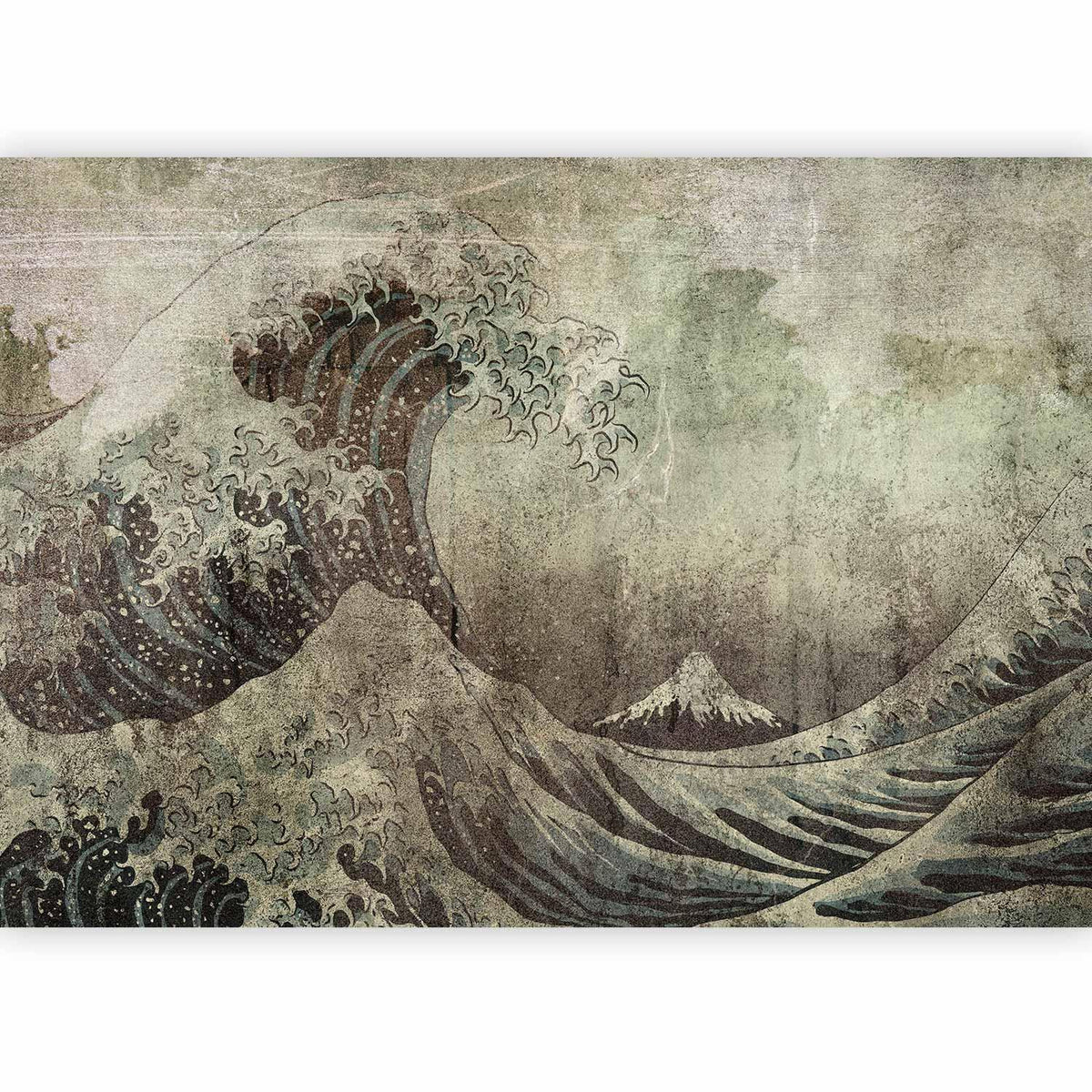 Fototapete - Great wave in Kanagwa in retro style - landscape of rough sea