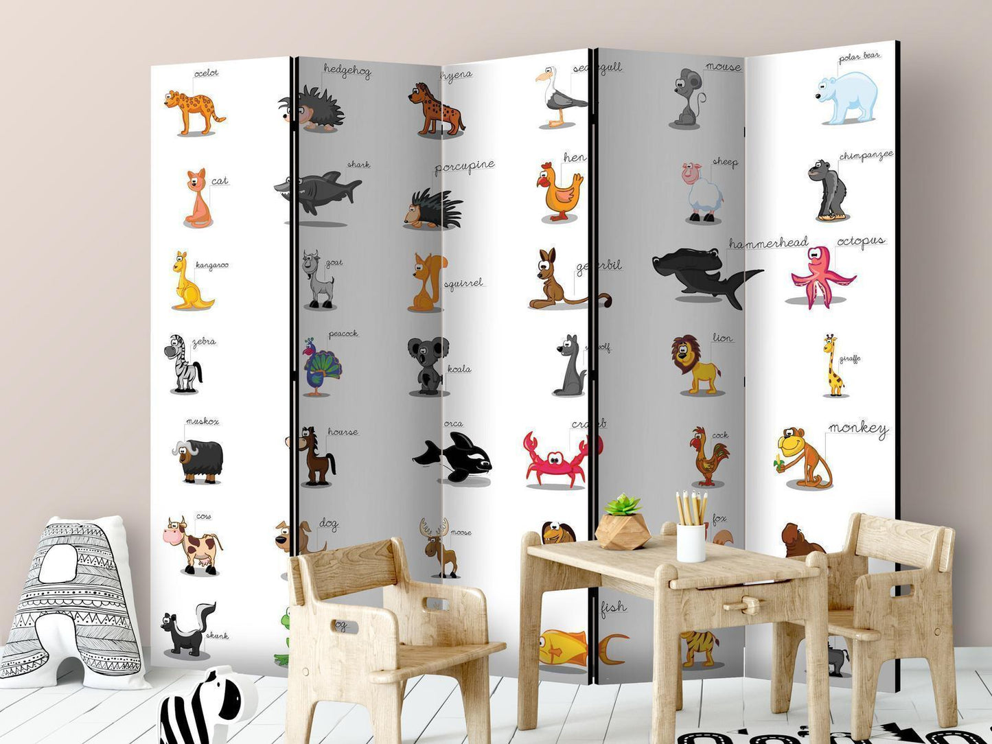 Paravent - Learning by playing (animals) II Artgeist