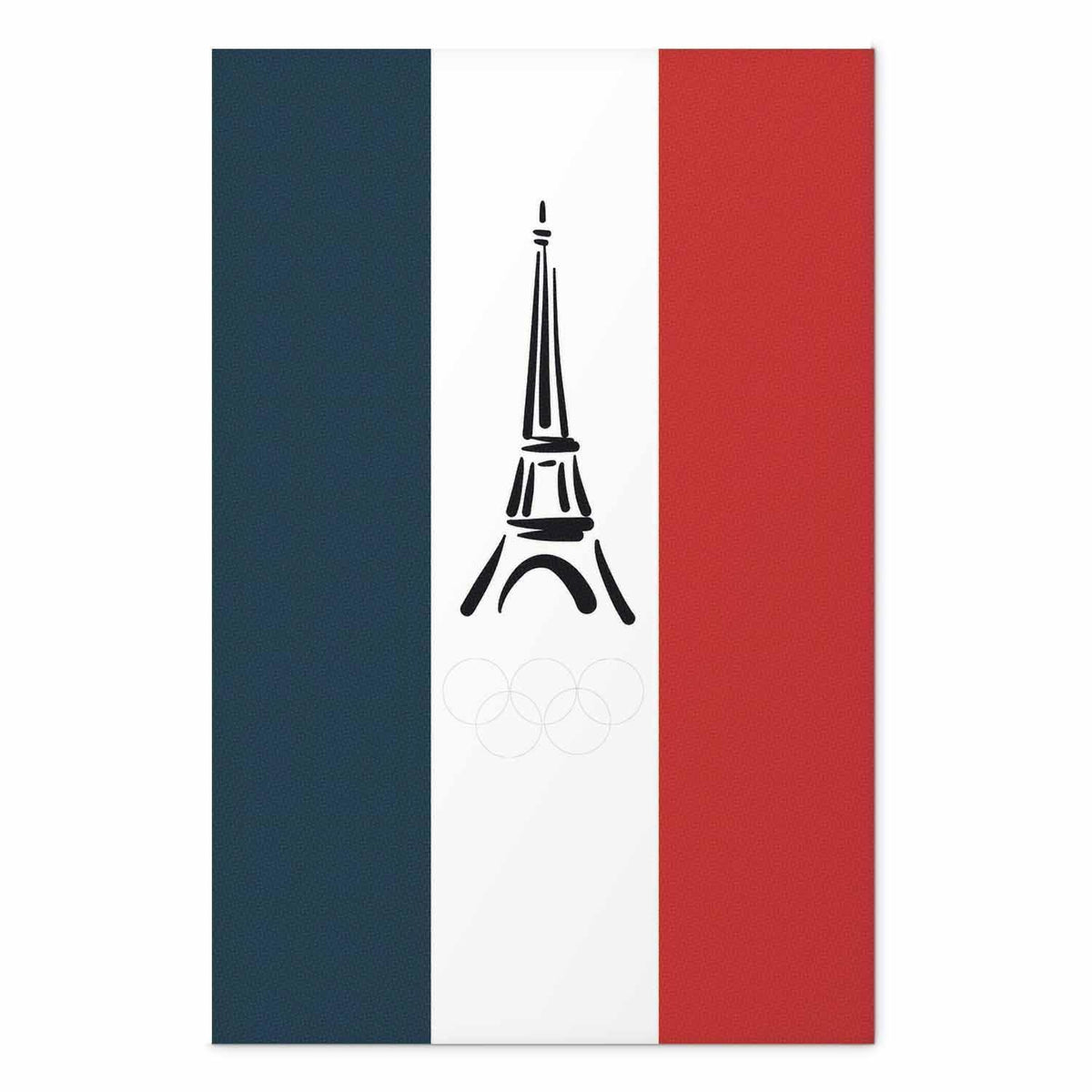 Poster - Graphic Eiffel Tower Against the French Flag