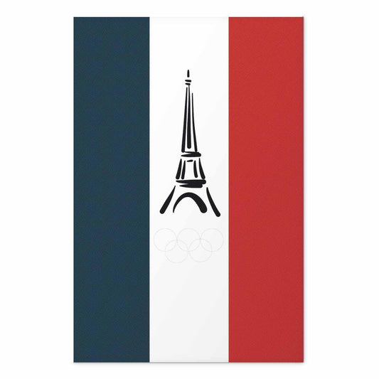 Poster - Graphic Eiffel Tower Against the French Flag