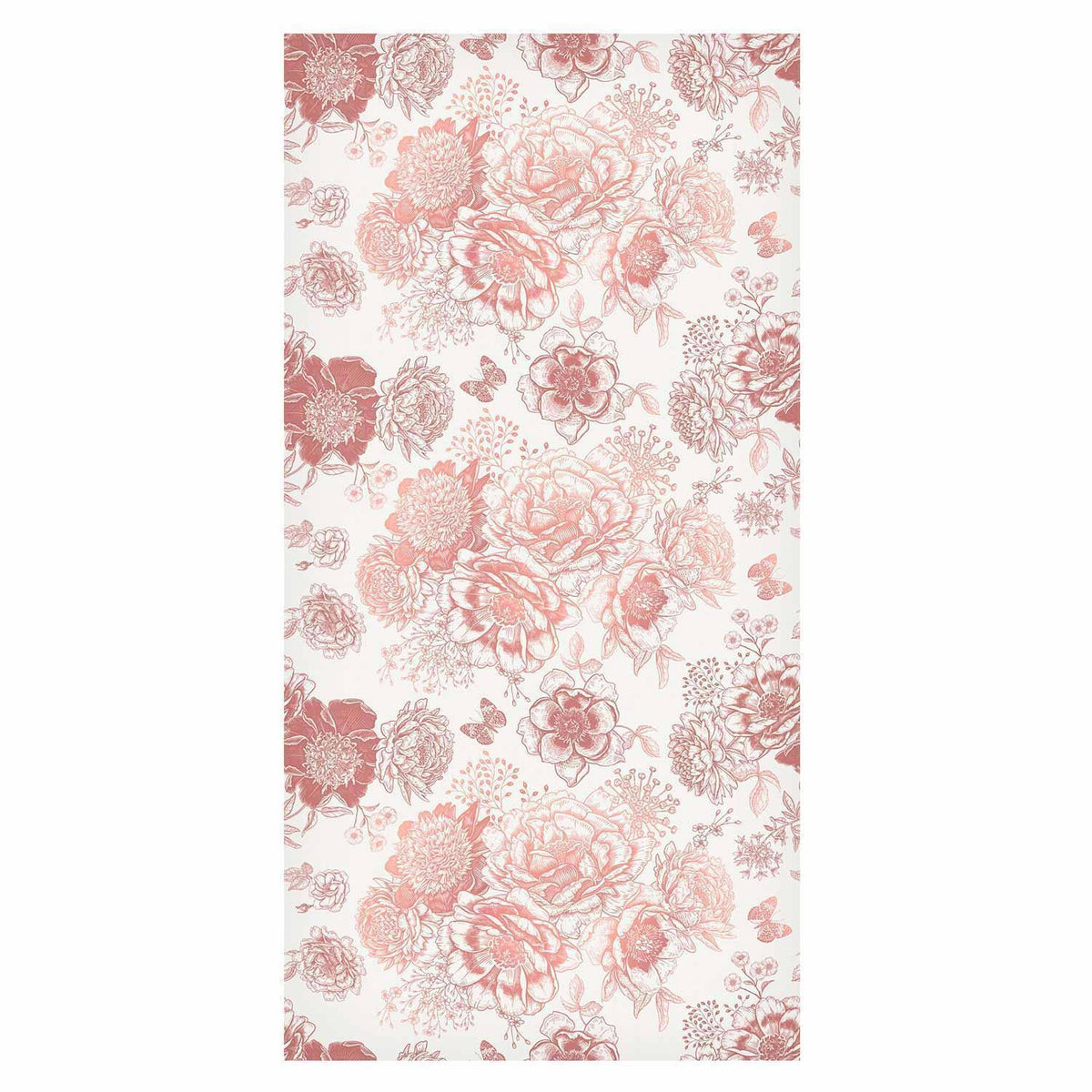 Tapete - Pink flowers on white background