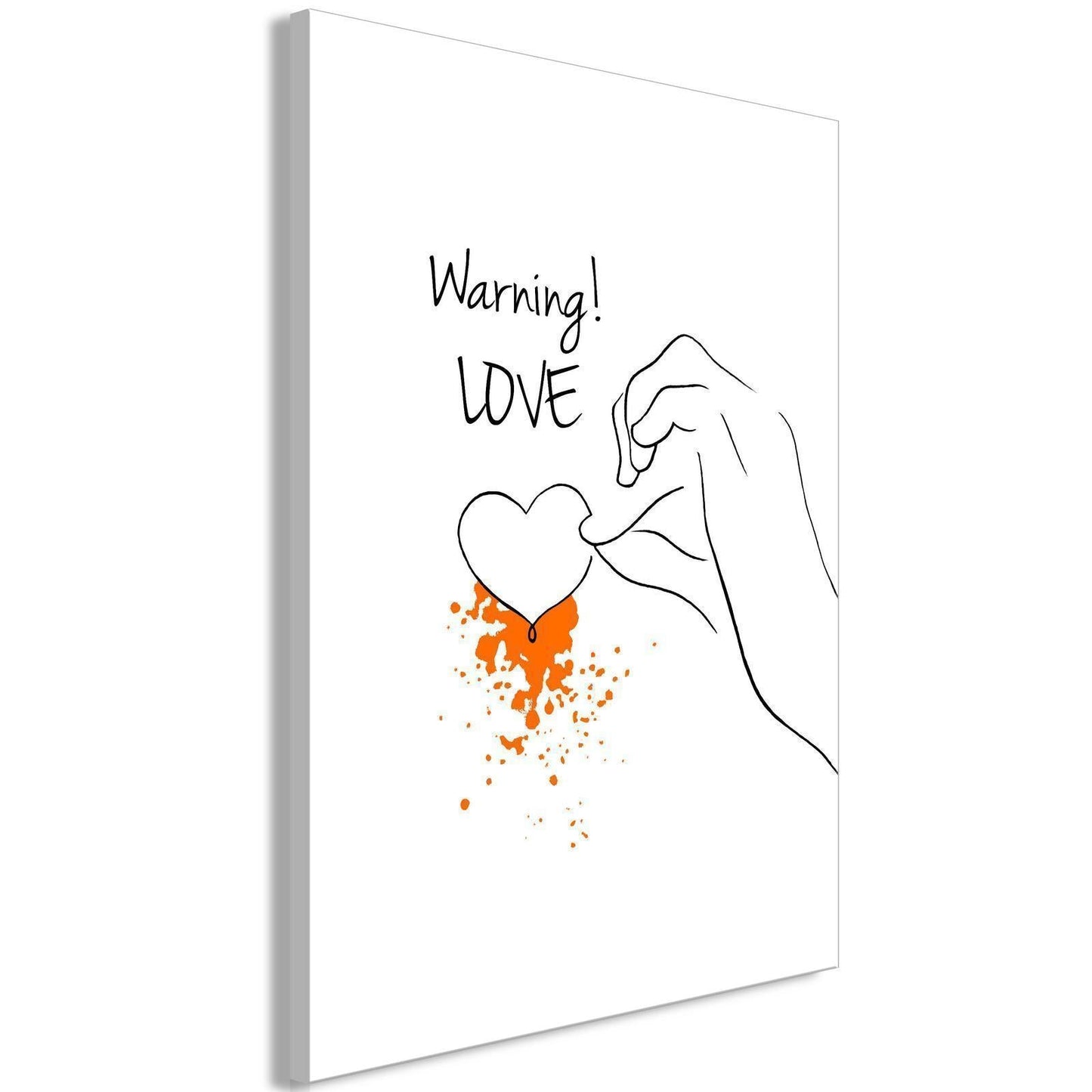 Leinwandbild - Warning! Love (1 Part) Vertical Artgeist