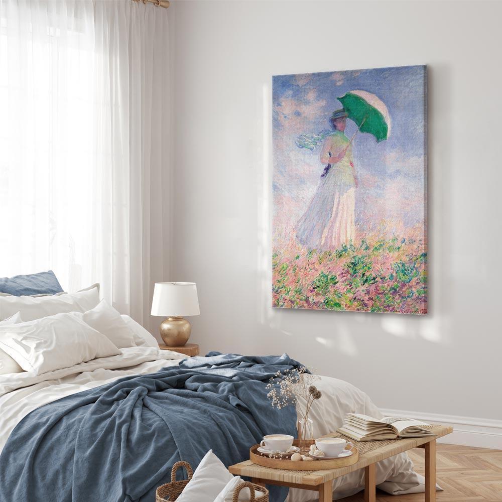 Leinwandbild - Claude Monet – Woman with a Parasol, facing right