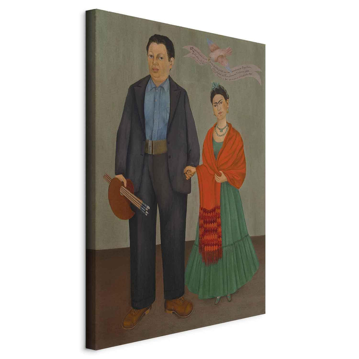 Leinwandbild - Frida Kahlo – Frida and Diego Rivera