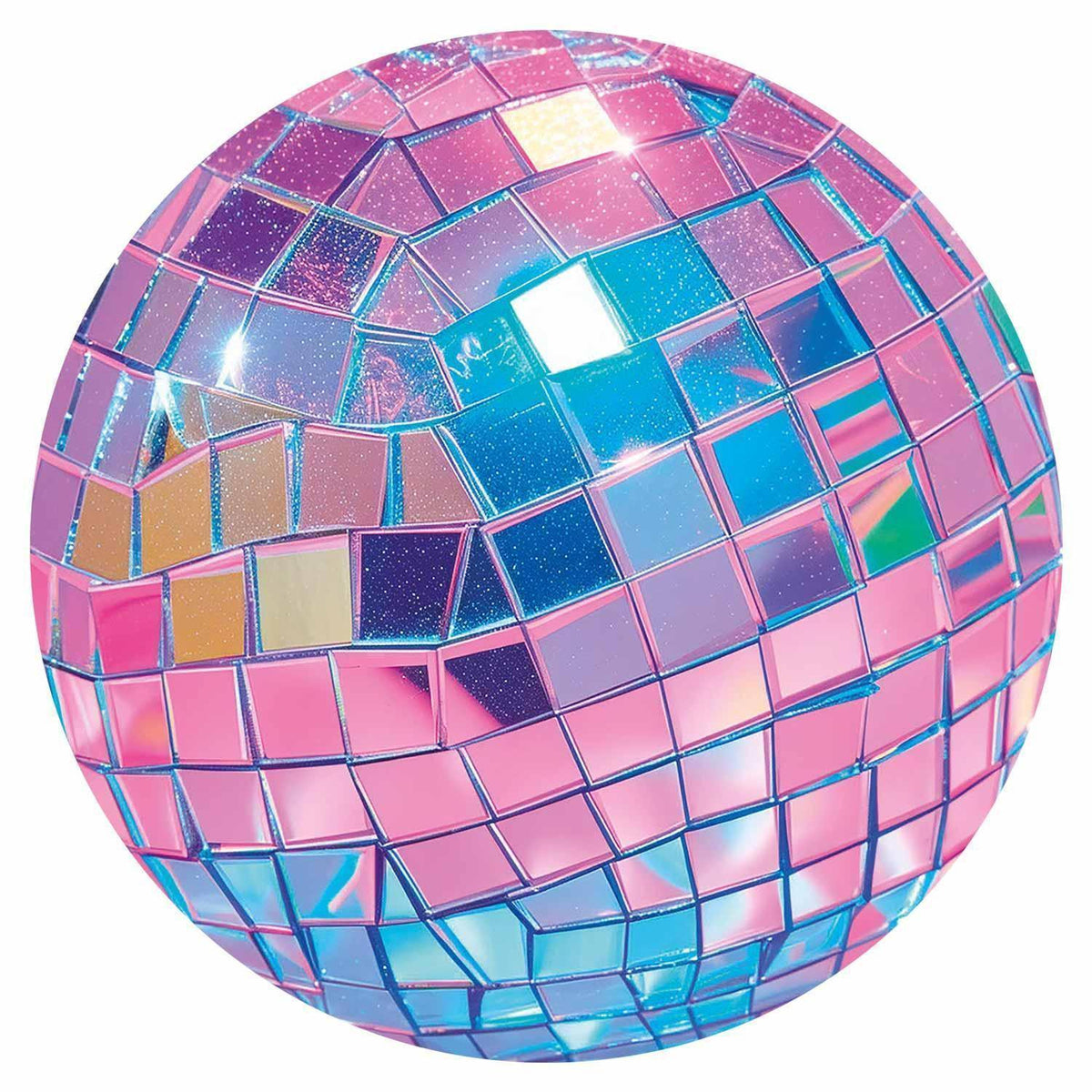 Runde Fototapete Pink Discokugel in 3D-Optik