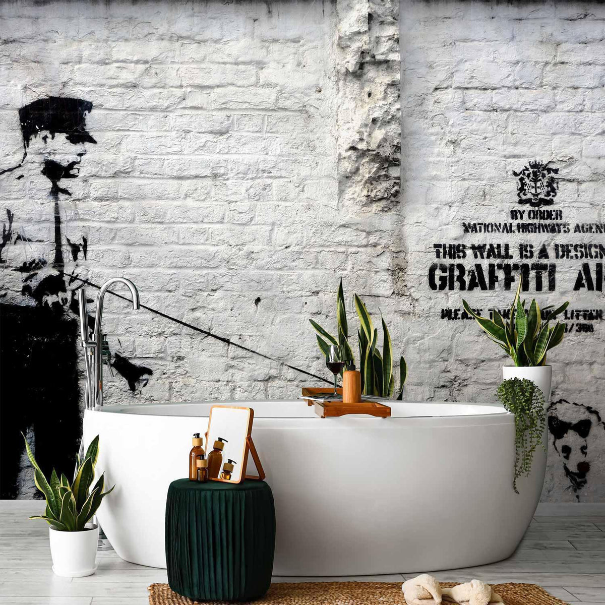 Fototapete - Banksy - Graffiti Area