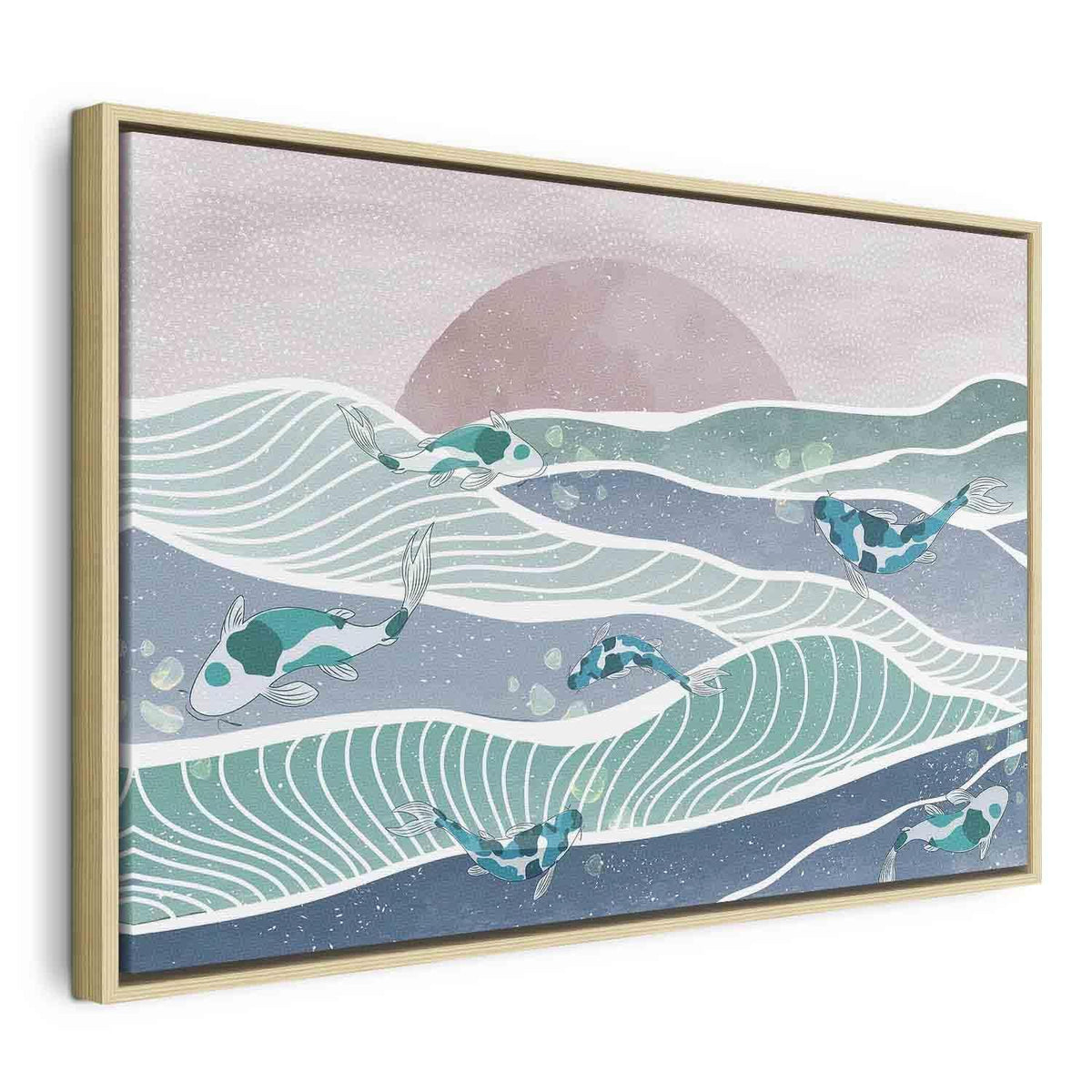 Leinwandbild - Fish on the waves
