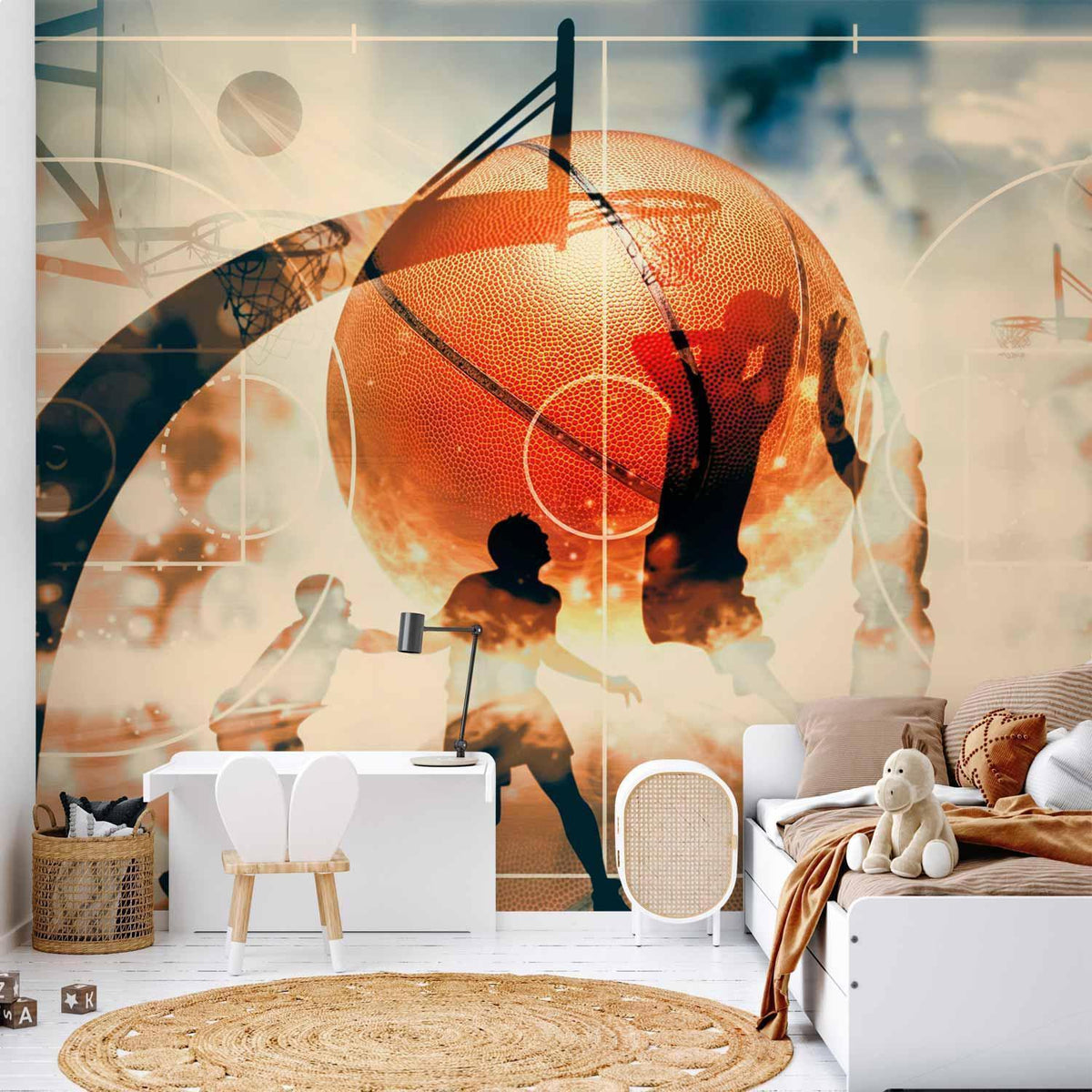 Fototapete I Love Basketball – Graffiti Wandgestaltung fürs Kinderzimmer