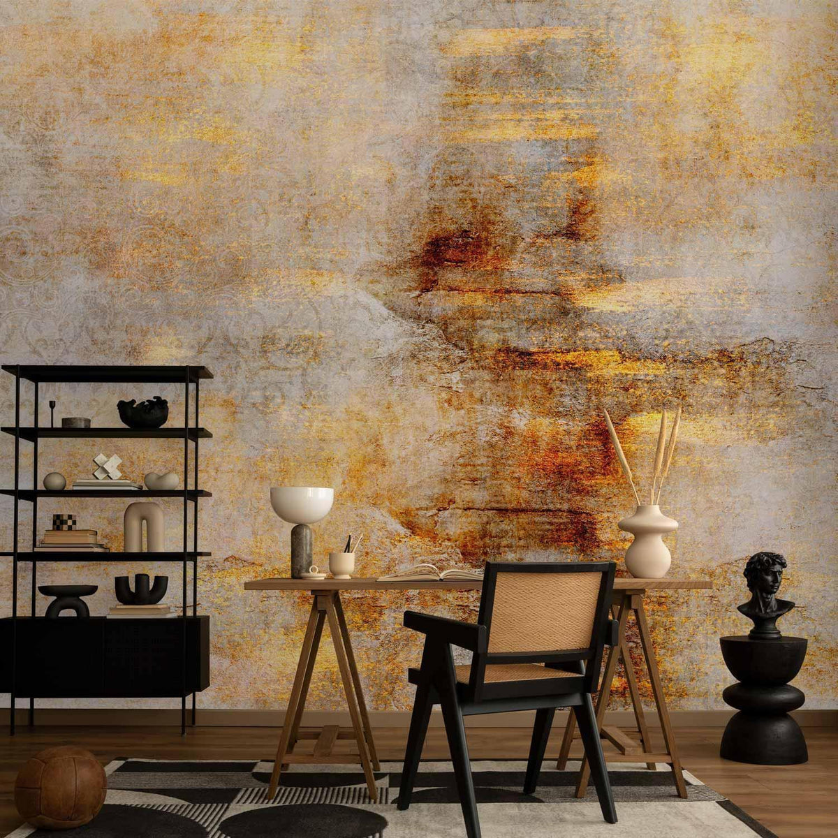 Elegante Fototapete mit goldenen Akzenten – Premium Wandbild
