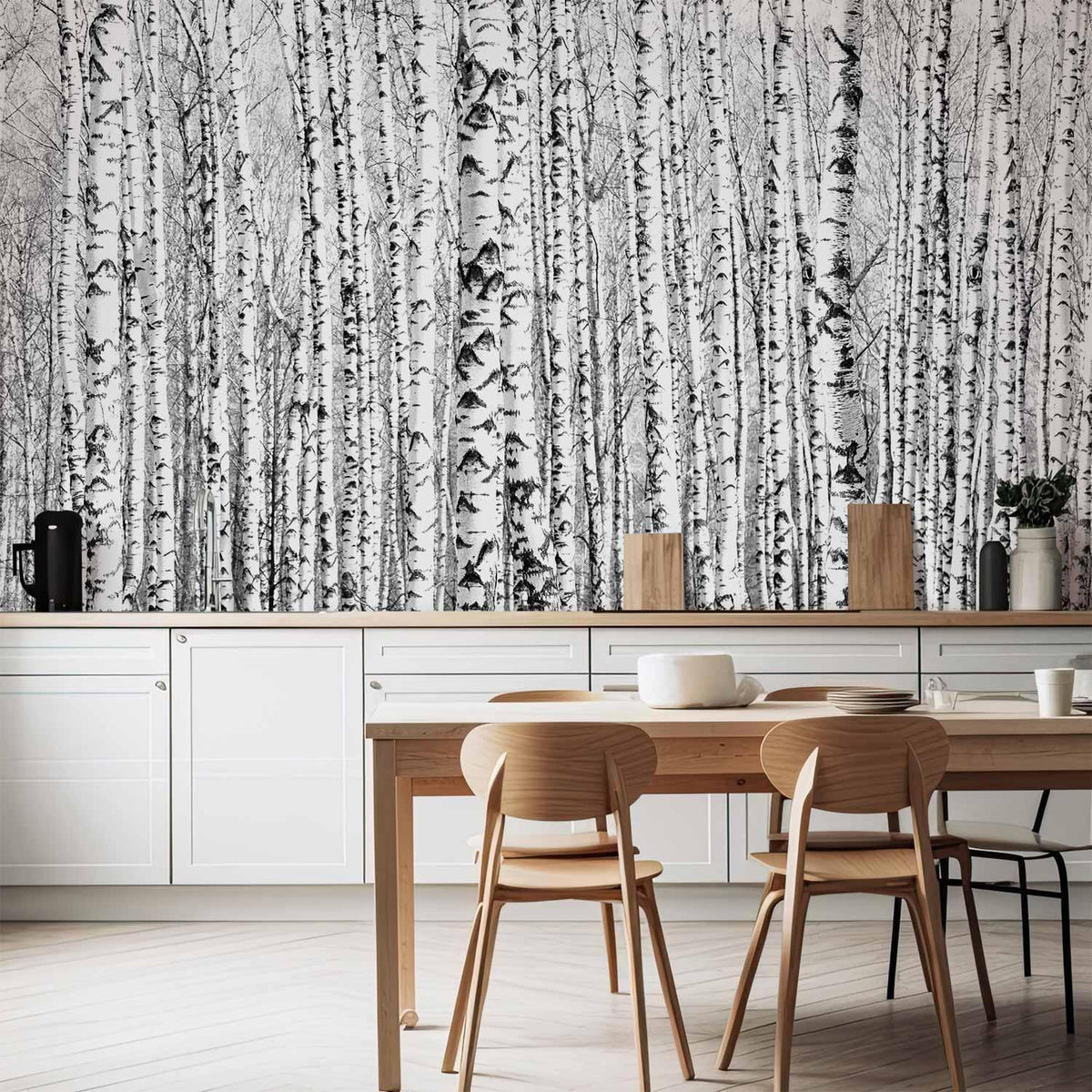 Fototapete - Birch forest