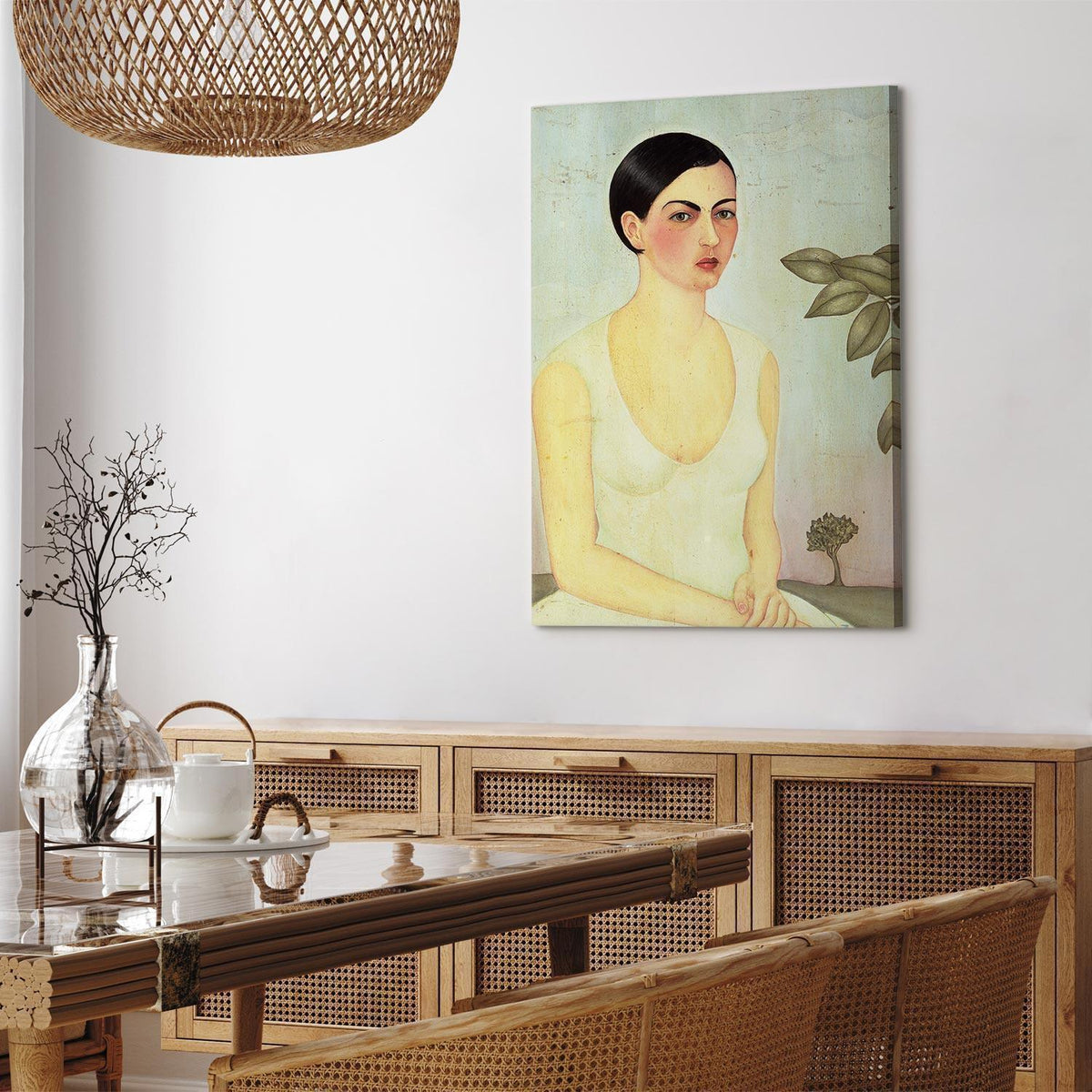Leinwandbild - Frida Kahlo – The White Lady