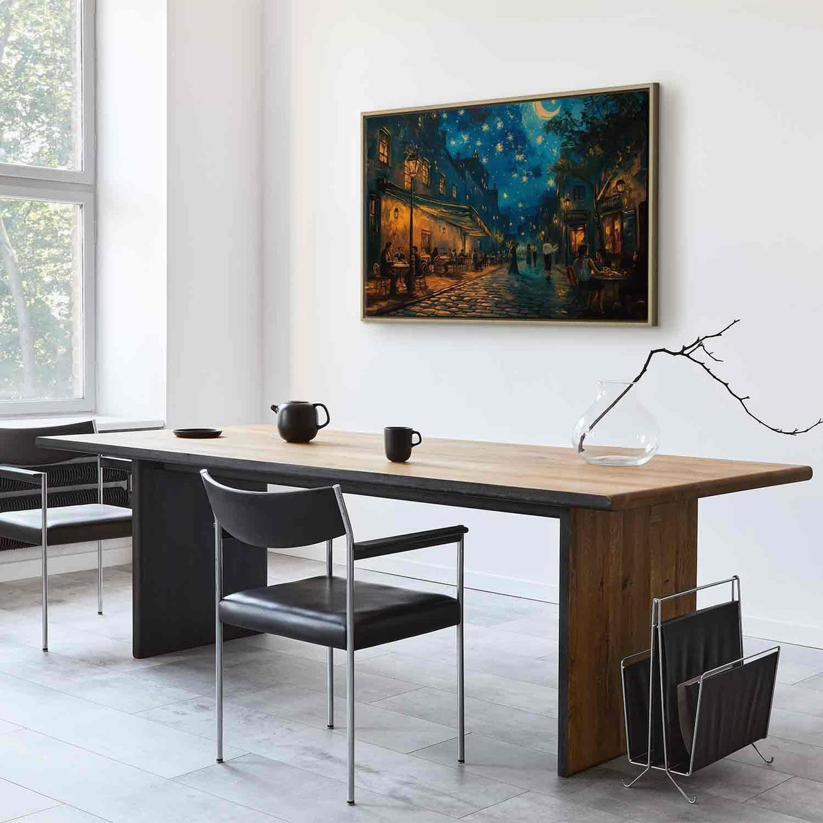 Leinwandbild - Paris street – a painting inspired by Vincent van Gogh's style