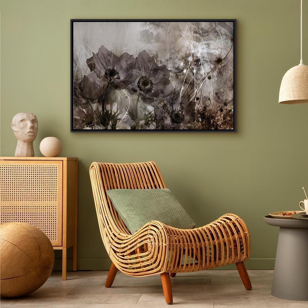 Leinwandbild - Anemones in Sepia (1 Part) Wide