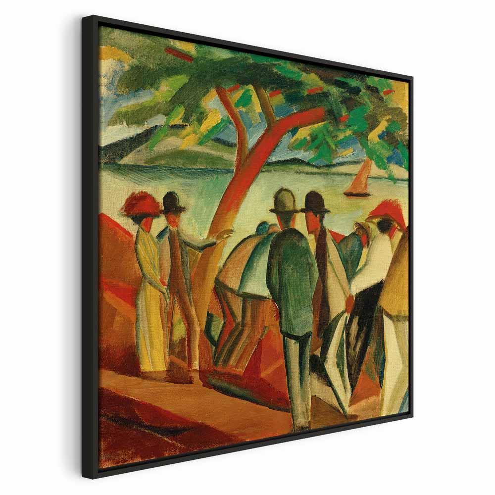 Leinwandbild - August Macke – Spaziergänger am See