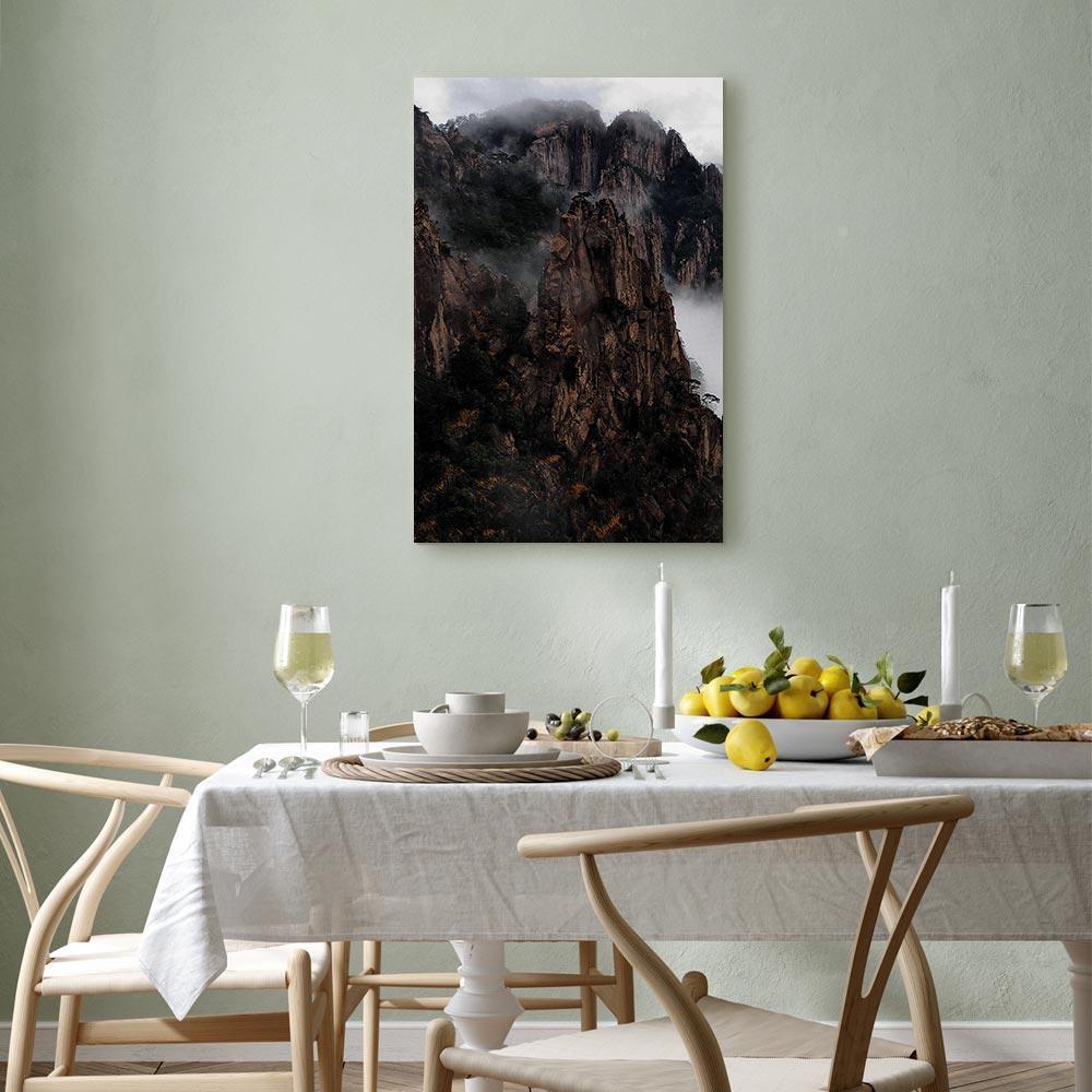 Leinwandbild - Heart of Mountain Landscape (1-part) - Clouds Amid Rocks