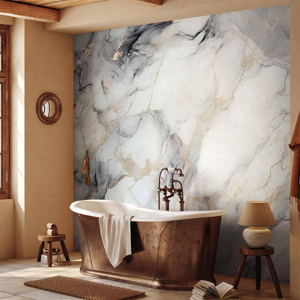 Fototapete - Elegant Marble - Stone Structures in Neutral Colours