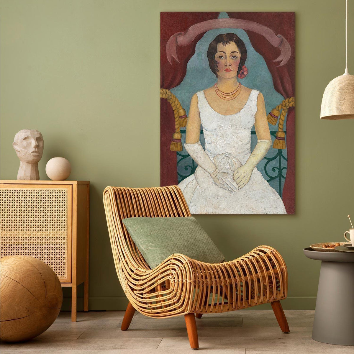 Leinwandbild - Frida Kahlo – Portrait of a Lady in White