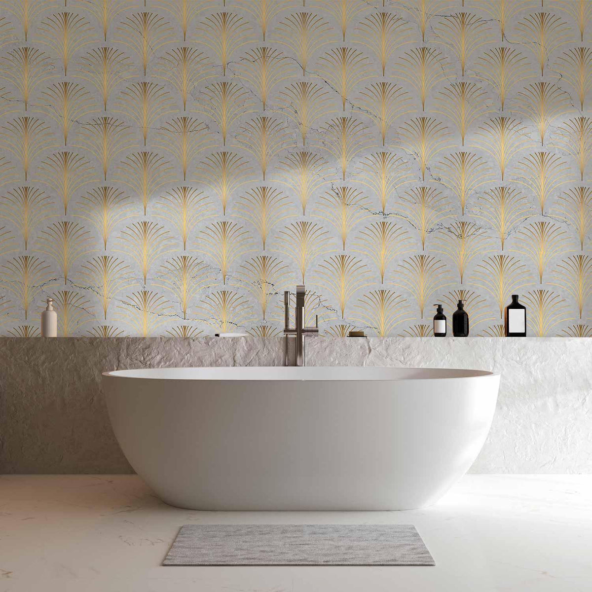Fototapete - Linear Pattern With Gold