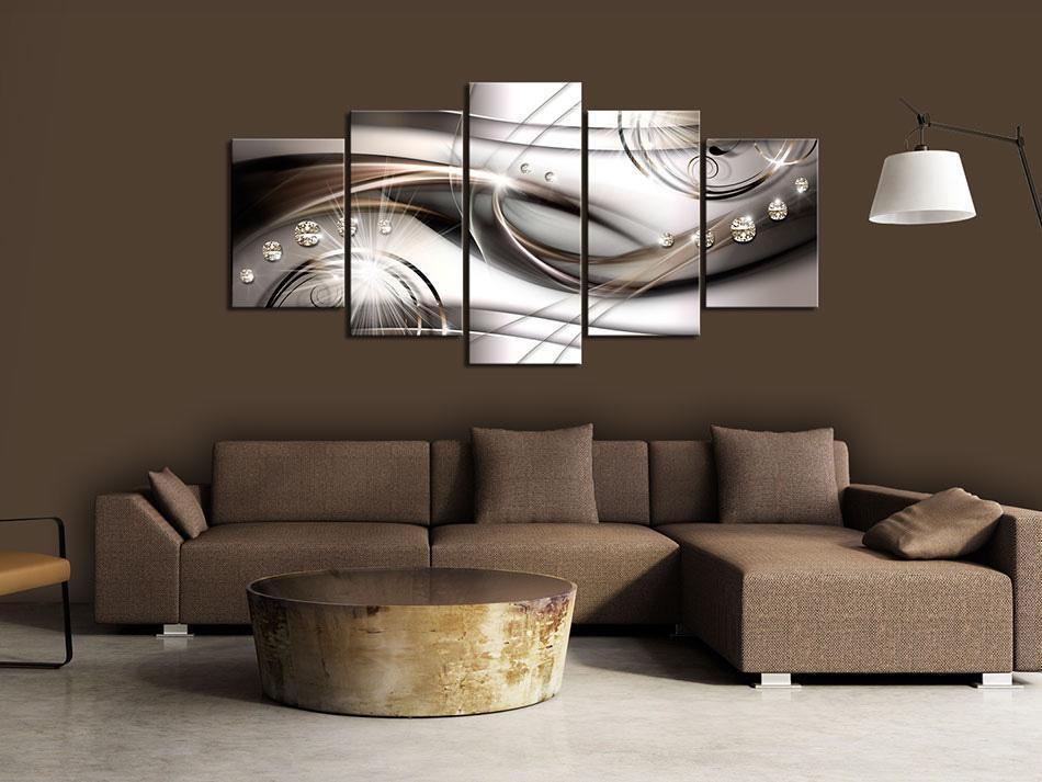 Wandbild Bronzener Glanz – 5-teiliges Acrylglasbild in Bronze und Silber