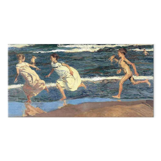 Leinwandbild - Joaquín Sorolla y Bastida – Running along the Beach