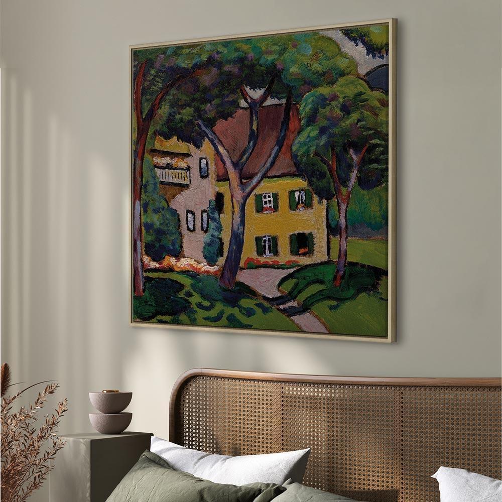 Leinwandbild - August Macke – Staudacherhaus in Tegernsee