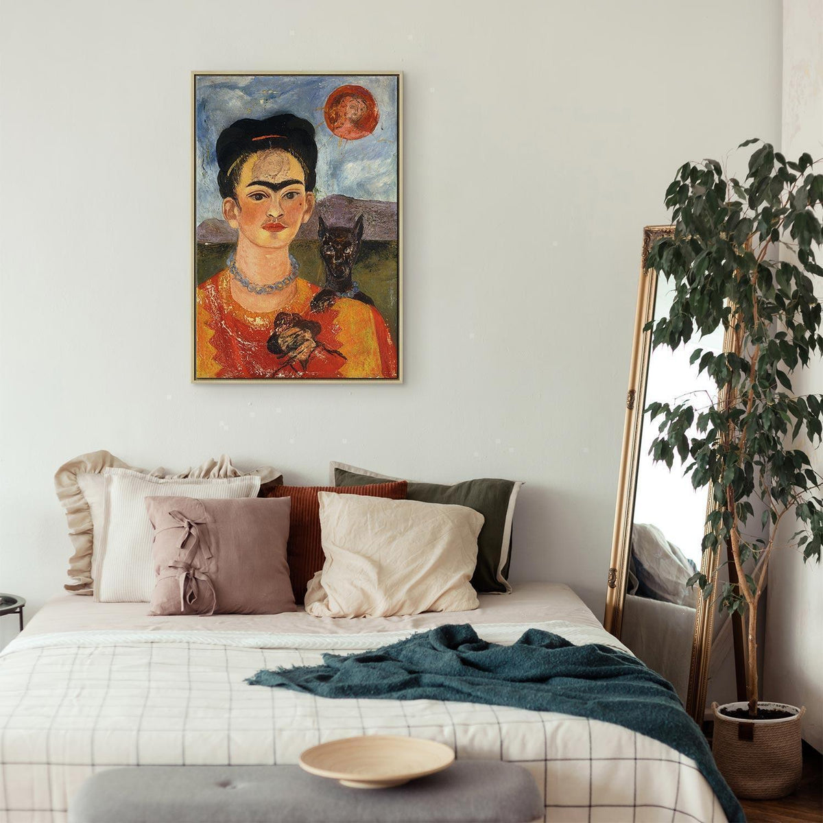 Leinwandbild - Frida Kahlo – Self-Portrait with Diego on My Breast
