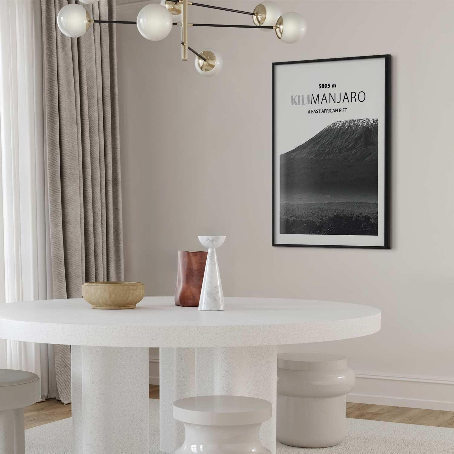 Poster - The majestic Kilimanjaro mountain peak, crown of mountains, mountain landscape