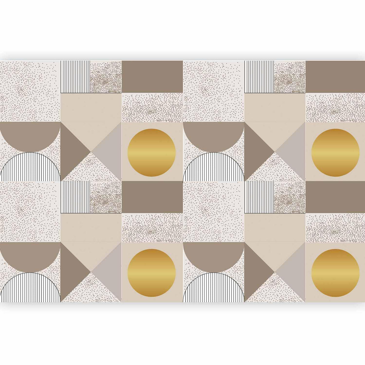 Fototapete - Beige and Gold Geometric Pattern
