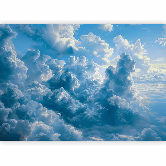 Fototapete - Ocean in the Air: Waving Clouds Reflecting Morning Light