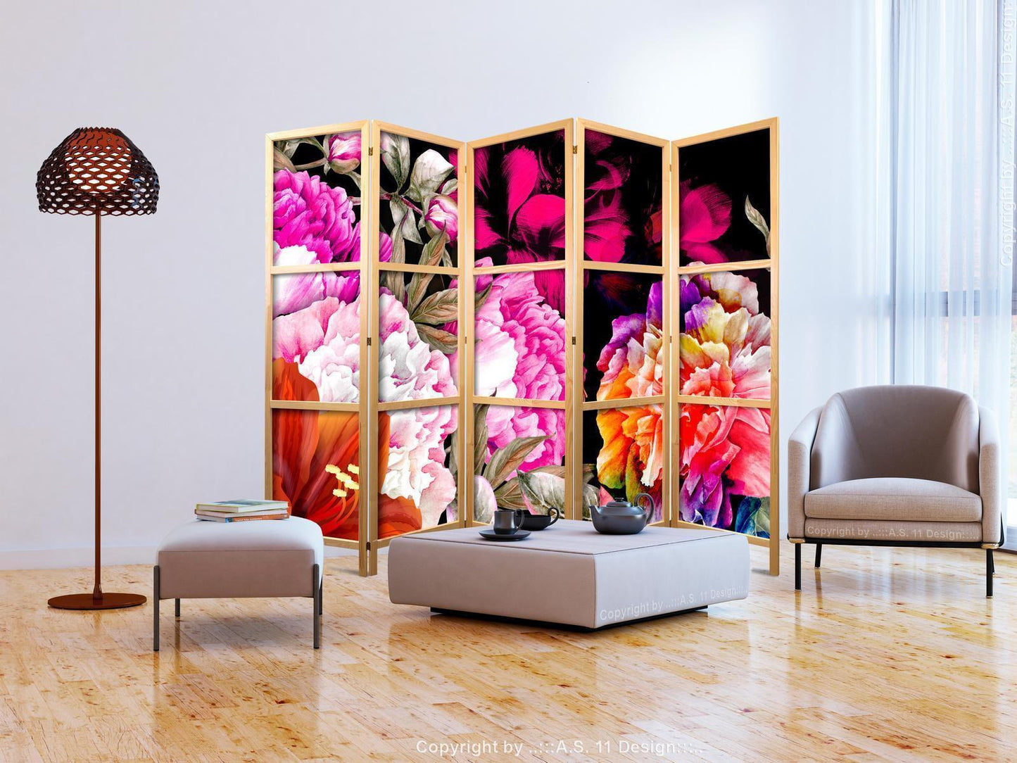 Japanischer Paravent - Floral Abundance II Artgeist