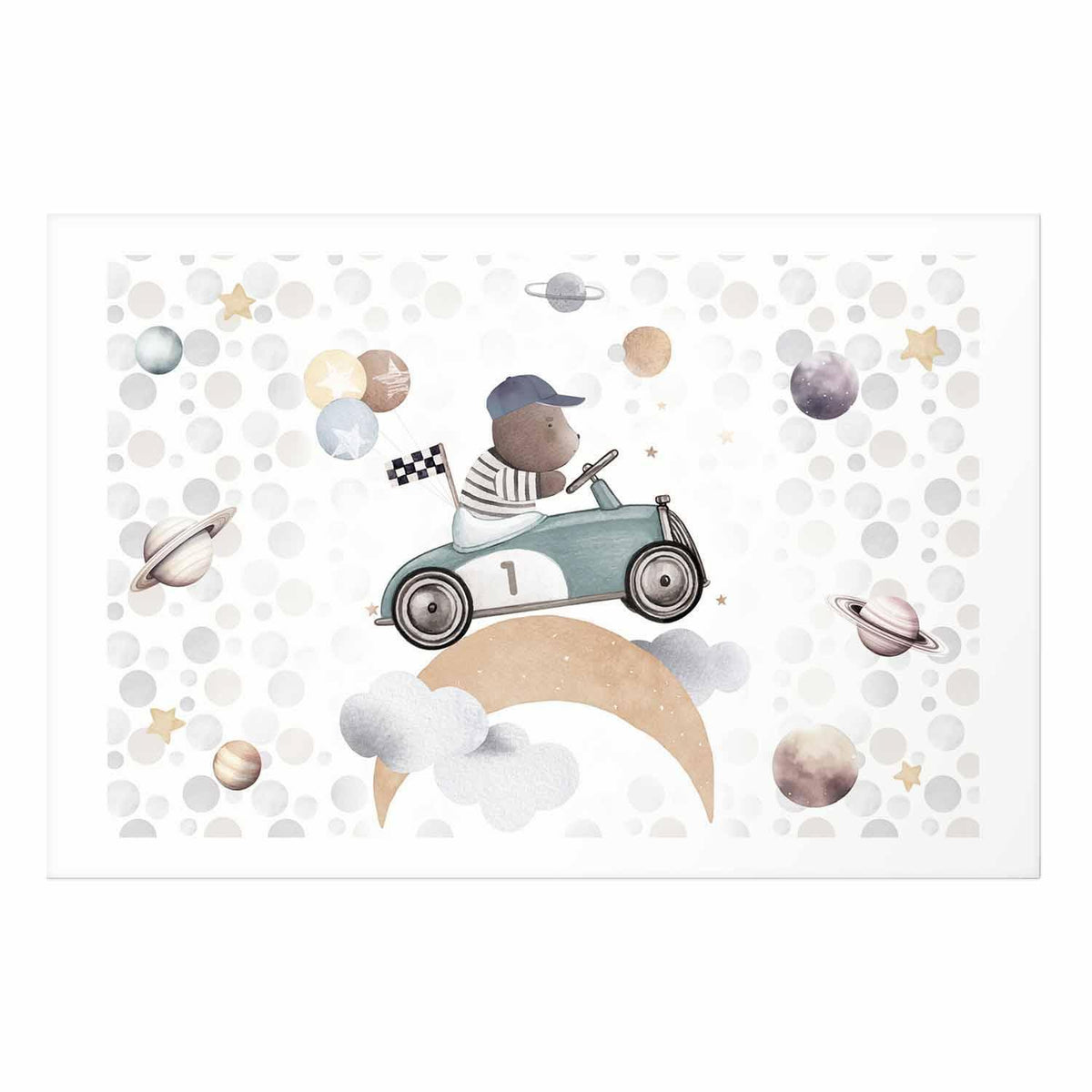 Poster - Bear in a Race Car