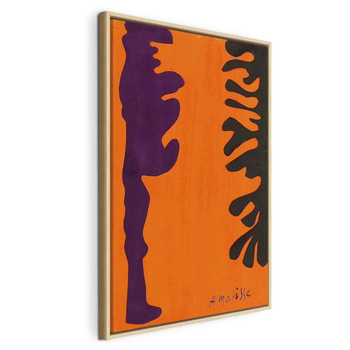 Leinwandbild - Henri Matisse – Black and Violet Arabesques on Orange