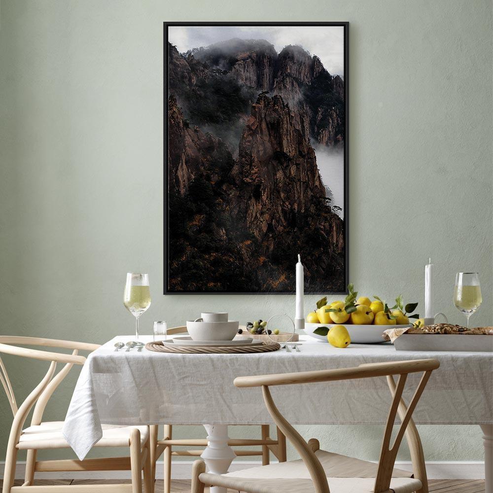 Leinwandbild - Heart of Mountain Landscape (1-part) - Clouds Amid Rocks